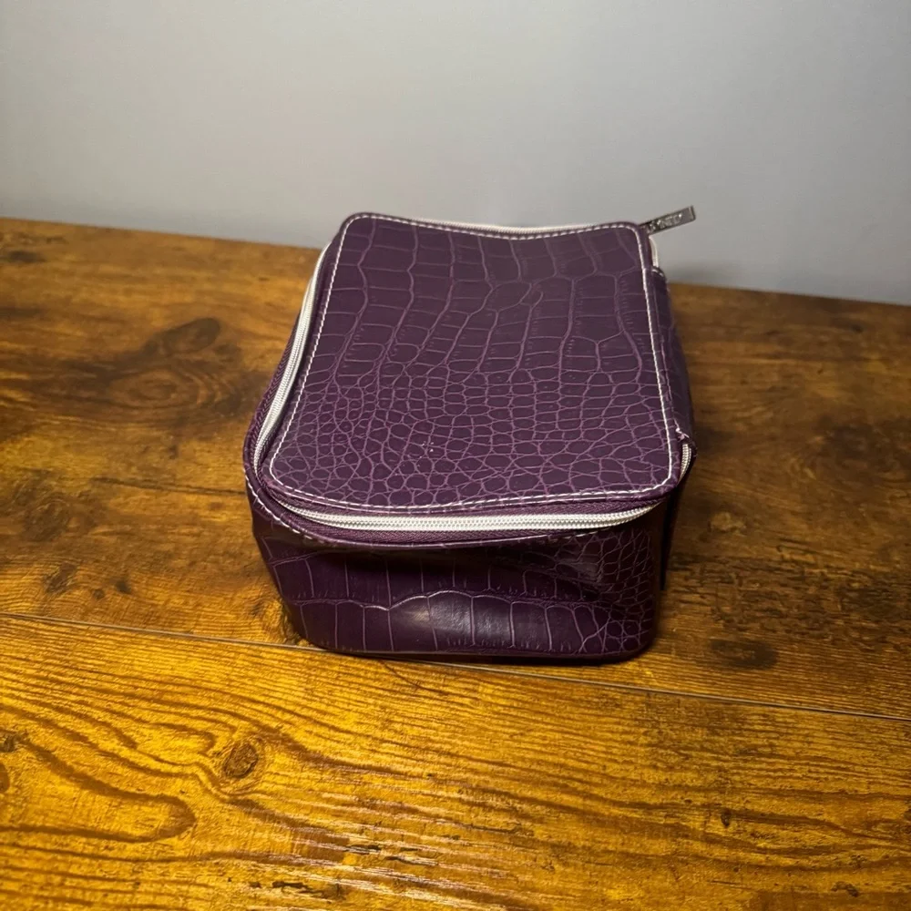 Clinique Purple Embossed‎ Wristlet